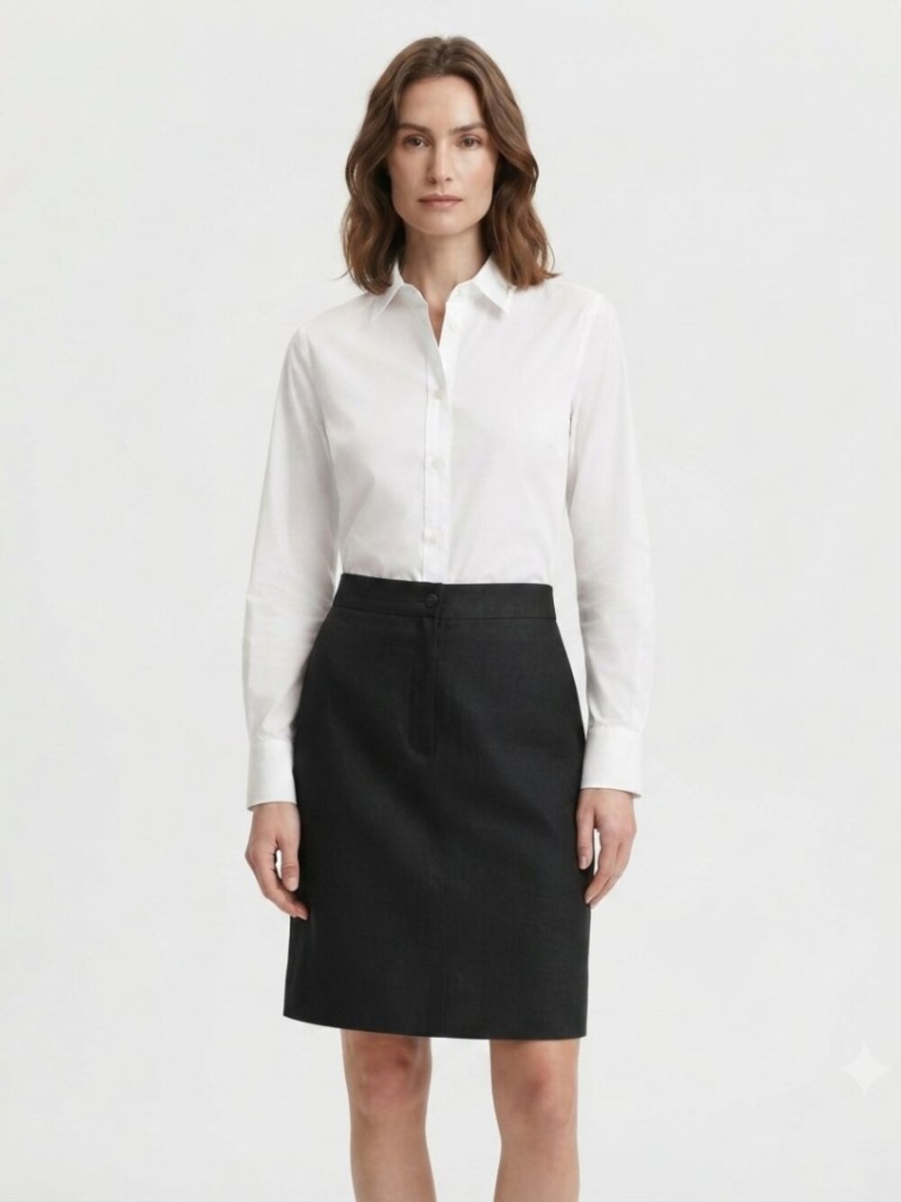 MAXMARA 100% LINEN BLACK HIGH RISE HIGH WAIST PENCIL SKIRT - 8